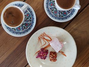 Turkish delights + Turkish coffee = happy days. at Kevabs in Brunswick