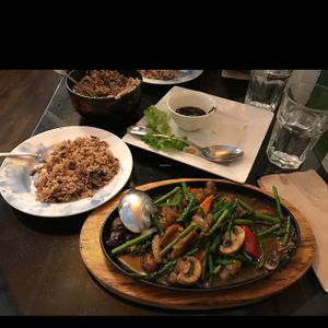 Dancing Asparagus!  at Vegetarian House in San Jose