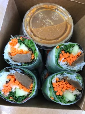 Spring rolls w Jicama  at Vegetarian House in San Jose