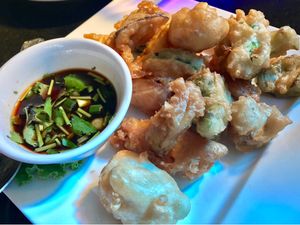 Delicious crispy tempura   at Vegetarian House in San Jose