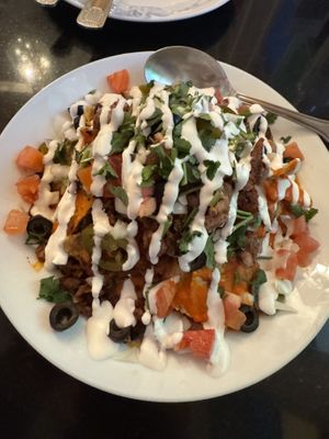 Happy nachos  at Vegetarian House in San Jose