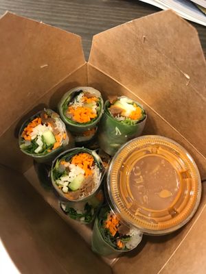 Spring rolls  at Vegetarian House in San Jose