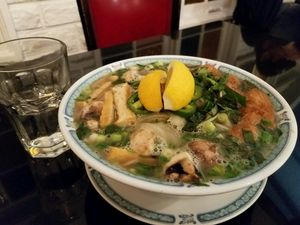 Pho for two, huge portion and delociois at Vegetarian House in San Jose
