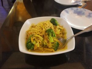 Mongolian Curry Chow Mein ($10) at Vegetarian House in San Jose