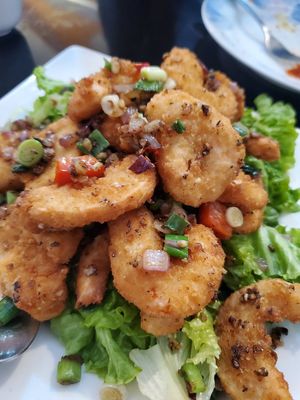 Cha cha shrimp at Vegetarian House in San Jose