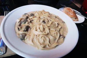 Stroganoff pasta at Vegetarian House in San Jose