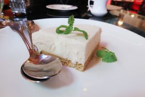 Gluten free cheesecake at Vegetarian House in San Jose