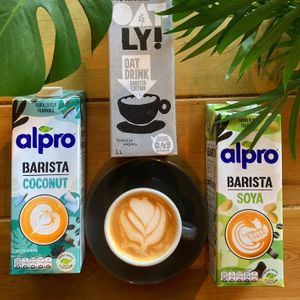 Lots of alternative milks #Veganuary at Grey Seal Coffee in Cromer