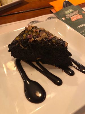 Vegan chocolate cake  at Flaherty's in Barcelona