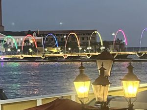 Balcony  view of Queen Emma Bridge  at De Governeur in Willemstad