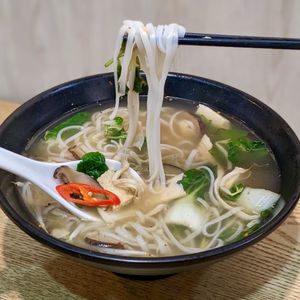 Chicken Mushroom Pho Soup at Green Ba - Somerset in Central Singapore