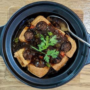 Stuffed Tofu in Black Bean Sauce at Green Ba - Somerset in Central Singapore
