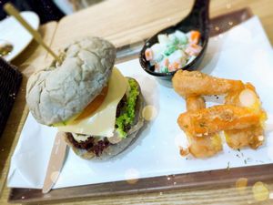 Mushroom burger  at Green Ba - Somerset in Central Singapore