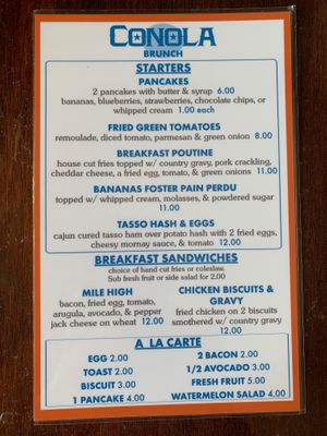 Menu 9/27/2020 at Conola Grill and Sushi in Metairie