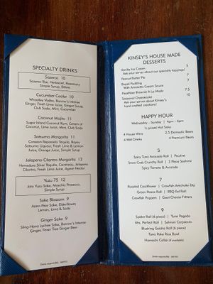 Menu 9/27/2020 at Conola Grill and Sushi in Metairie