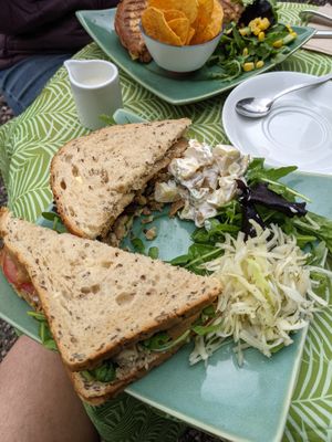 Chkn stuffing sandwich at Catchacarrot Vegan in Ardfern
