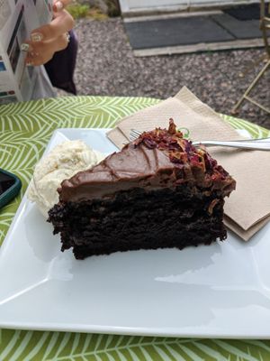 Beetroot chocolate cake was delicious at Catchacarrot Vegan in Ardfern