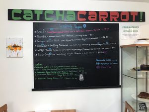 Menu available during our visit early October 2021 at Catchacarrot Vegan in Ardfern
