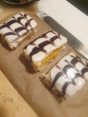 I did it !! Made vegan  custard mille feuille at Catchacarrot Vegan in Ardfern