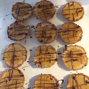 Homemade vegan caramel tarts  at Catchacarrot Vegan in Ardfern