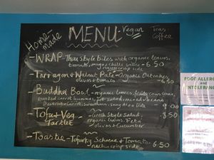 Great menu at Catchacarrot Vegan in Ardfern