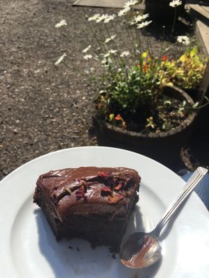 Beetroot chocolate cake yum  at Catchacarrot Vegan in Ardfern