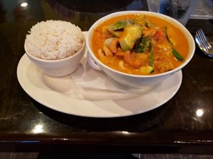 Massaman curry with tofu and vegetables at Champa in Raleigh
