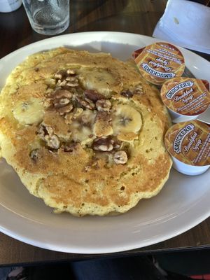 Vegan Banana Walnut Pancakes  at The Lindenhurst Diner in Lindenhurst