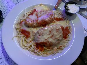 vegan chicken parmigiana at The Lindenhurst Diner in Lindenhurst