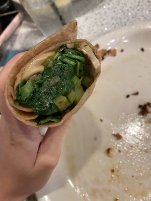 Vegetable burrito inside   at The Lindenhurst Diner in Lindenhurst