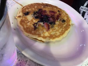 Fresh berry pancakes  at The Lindenhurst Diner in Lindenhurst