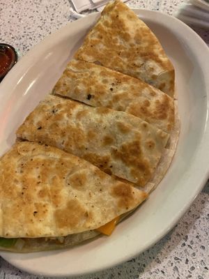 Vegan chicken quesadilla   at The Lindenhurst Diner in Lindenhurst