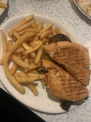 Vegan Eggplant Panini (so good!)  at The Lindenhurst Diner in Lindenhurst
