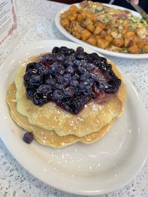 Vegan blueberry pancakes   at The Lindenhurst Diner in Lindenhurst