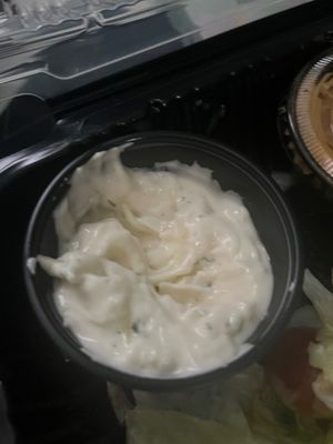 Tizikki sauce that come with the Impossible Gyro (total: $17.95) at The Lindenhurst Diner in Lindenhurst