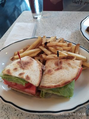 Vegan chicken sandwich at The Lindenhurst Diner in Lindenhurst