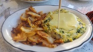 Just Egg Frittata with home fries at The Lindenhurst Diner in Lindenhurst