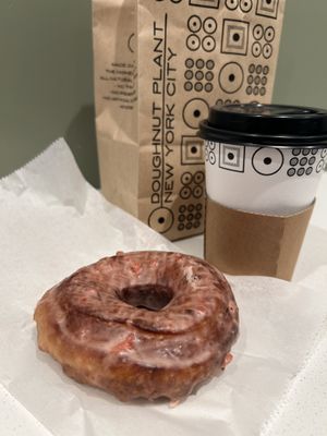 Vegan strawberry sourdough donutt  at Doughnut Plant - Flatbush in Brooklyn