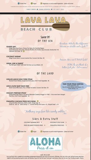   at Lava Lava Beach Club in Waikoloa