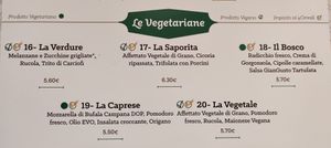 Vegan/vegetarian menù at GianGusto in Cagliari