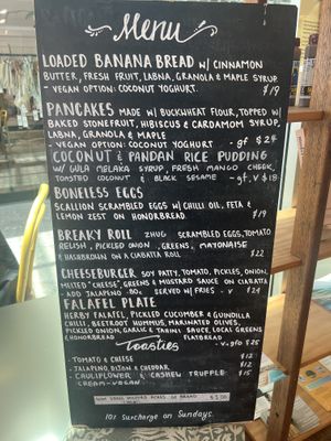 Menu January 2024  at Boneless Vegetarian Cafe in Bermagui