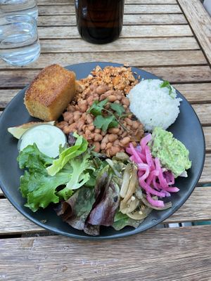 New winter menu Burrito plate   at Boneless Vegetarian Cafe in Bermagui