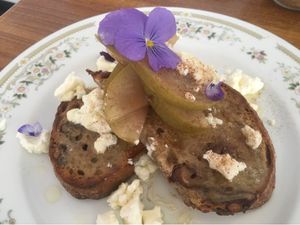 Fig and Walnut toast at Boneless Vegetarian Cafe in Bermagui