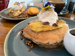 Best pancakes ever! at Boneless Vegetarian Cafe in Bermagui