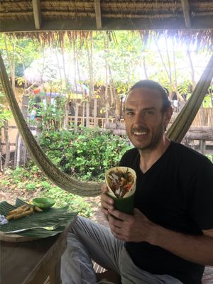 Big portions! Falafel burrito cones stuffed! at Mama's Garden - Maybe closed in 