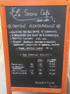 Prices  at The Scone Café in Paris