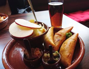 Empanadas and salad at Lunitas in Dusseldorf