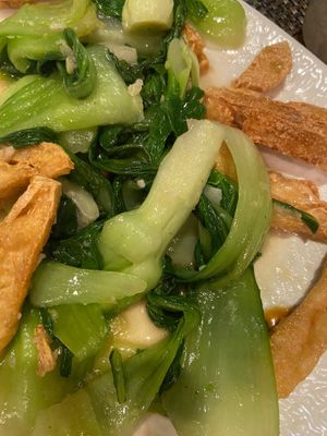 Baby bok choy with added fried tofu at Hang's Asian Bistro in Stafford Springs