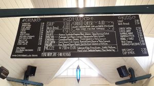 Menu at The Pavilion Cafe in Edinburgh