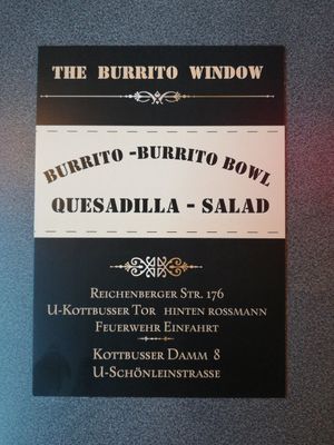 Karte at The Burrito Window in Berlin